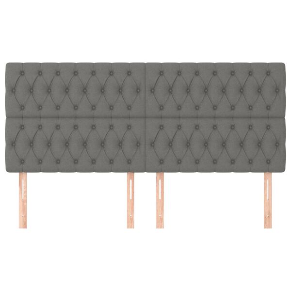vidaXL Kopfteil Dunkelgrau 200 x 7 x 118/128 cm Stoff