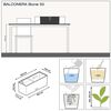 LECHUZA Blumenkasten BALCONERA Stone 50 ALL-IN-ONE Grau
