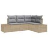 vidaXL Gartensofa-set 4 stk. Beige Poly-Rattan