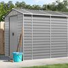 vidaXL Gartenhaus Hellgrau 191 x 640 x 198 cm Verzinkter Stahl
