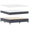 vidaXL Boxspringbett mit Matratze Dunkelgrau 180 x 200 cm Samt