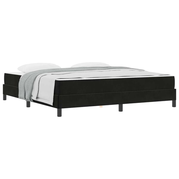 vidaXL Boxspringbett mit Matratze Schwarz 180 x 200 cm Stoff