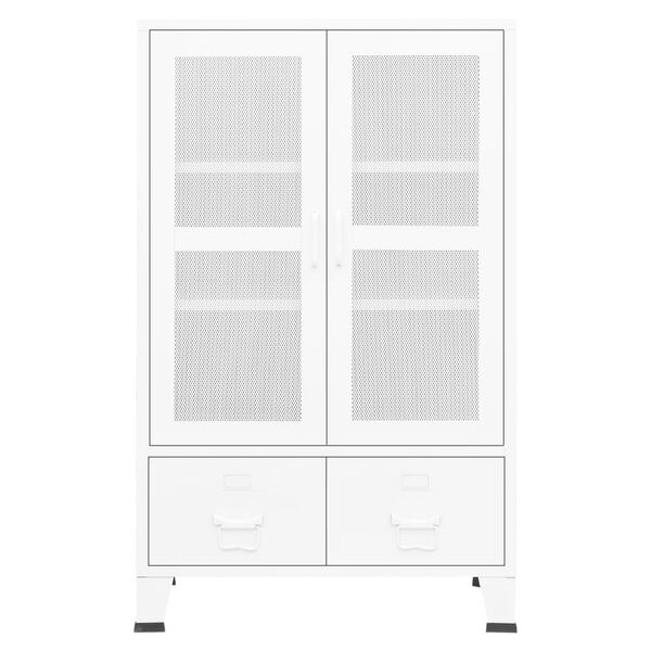 vidaXL Lagerschrank Industrial Wei&szlig; 70x40x115 cm Metall
