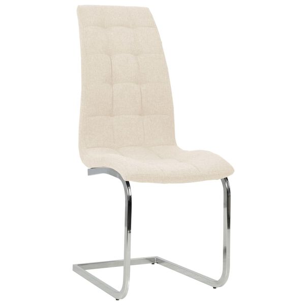 vidaXL Freischwinger 4 Stk. Creme Stoff