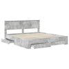 vidaXL Bettrahmen mit Kopfteil Beton Grau 200 x 200 cm Holzwerkstoff