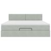 vidaXL Ottoman-Bett mit Matratze & LEDs Hellgrau 160x200 cm Samt
