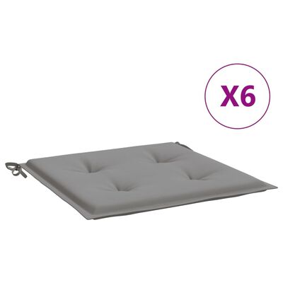 vidaXL Gartenstuhl-Kissen 6 Stk. Grau 50x50x3 cm Oxford-Gewebe