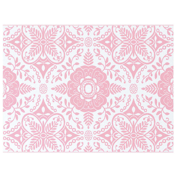 vidaXL Outdoor-Teppich Floral ARAKIL Rosa und Wei&szlig; 400 x 300 cm