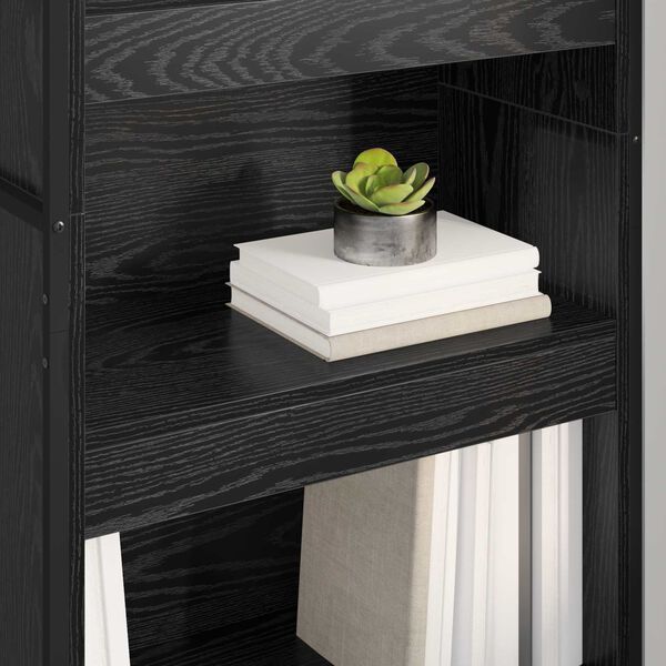 vidaXL B&uuml;cherregal 2 pcs Schwarz Eichen-Optik 80 x 30 x 155 cm