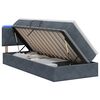 vidaXL LED-Speicherbett mit Matratze Dunkelgrau 90 x 200 cm Samt