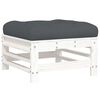 vidaXL 6-tlg. Garten-Lounge-Set mit Kissen Wei&szlig; Massivholz