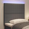 vidaXL LED Kopfteil mit LED-Lichtleisten Hellgrau 80 cm Polyester