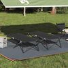 vidaXL Klapp Schlafbett f&uuml;rs Camping 2 pcs Schwarz 206 x 76 x 74 cm