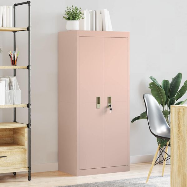 vidaXL Aufbewahrungsschrank Rosa 60 x 40 x 140 cm Stahl