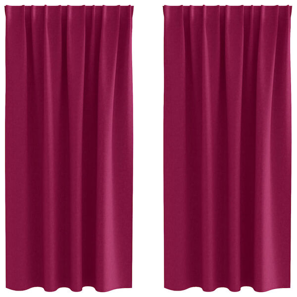 vidaXL Verdunkelungs-Vorh&auml;nge mit Ringen 2 pcs Weinrot 175 x 140 cm