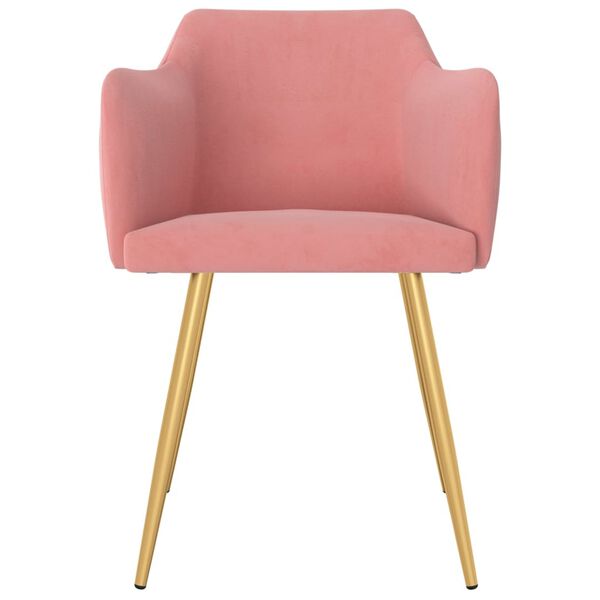 vidaXL Esszimmerst&uuml;hle 2 Stk. Rosa Samt