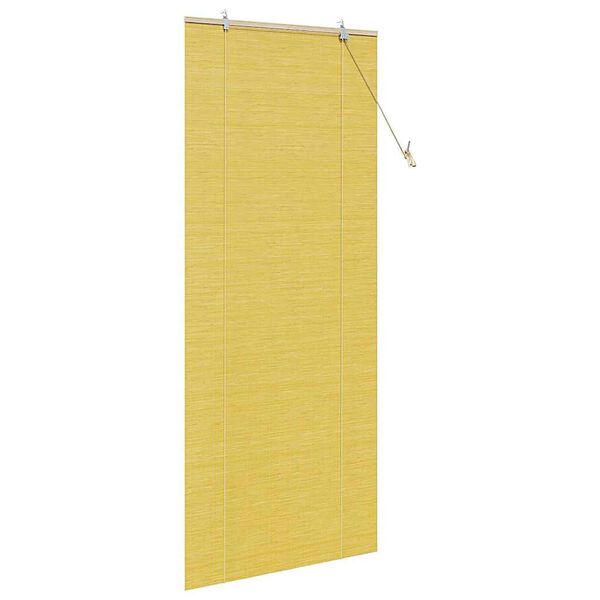 vidaXL Rollo mit Vorh&auml;ngen Gelb 90 x 220 cm Bambus