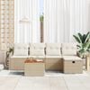 vidaXL Gartensofa-set mit Kissen mit Speicher 6 pcs Beige Poly-Rattan