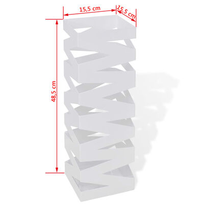Schirmhalter Schirmständer Gehstock Stahl weiß quadratisch 48,5 cm
