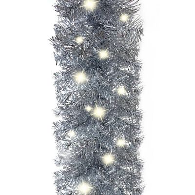 vidaXL Weihnachtsgirlande mit LED-Lichtern 5 m Silbern