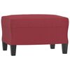 vidaXL Sessel mit Hocker Weinrot 60 cm Kunstleder