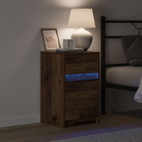 vidaXL Nachttisch mit Schubladen Altholz 38 x 34 x 61 cm Holzwerkstoff