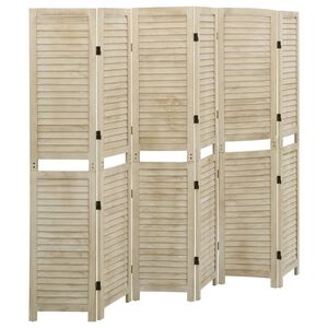vidaXL 6-tlg. Raumteiler 210x165 cm Massivholz Paulownia