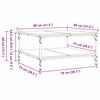 vidaXL Couchtisch Artisan-Eiche 80 x 80 x 40 cm Holzwerkstoff