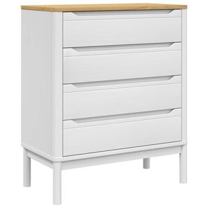 vidaXL Kommode FLORO Wei&szlig; Massivholz Kiefer