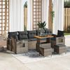 vidaXL Gartensofa-set mit Kissen 10 pcs Grau Poly-Rattan