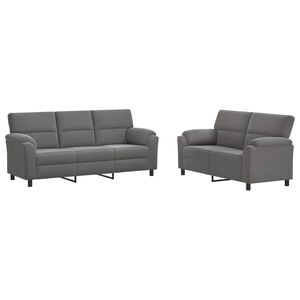 vidaXL Sofa-Set 2 pcs Dunkelgrau Samt