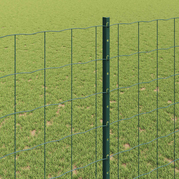 vidaXL Zaun mit Pfosten Gr&uuml;n 1,4 x 10 m Stahl und PVC