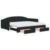 vidaXL Tagesbett Ausziehbar mit Schubladen Schwarz 90x200 cm Stoff