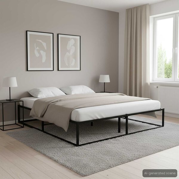 vidaXL Bettgestell Schwarz Metall 200x200 cm