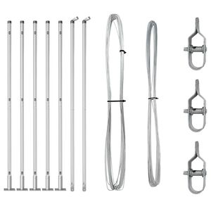 vidaXL Zaunpfosten 7 pcs Silber Stahl