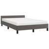 vidaXL Bettgestell mit Kopfteil ohne Matratze Grau 120x200 cm