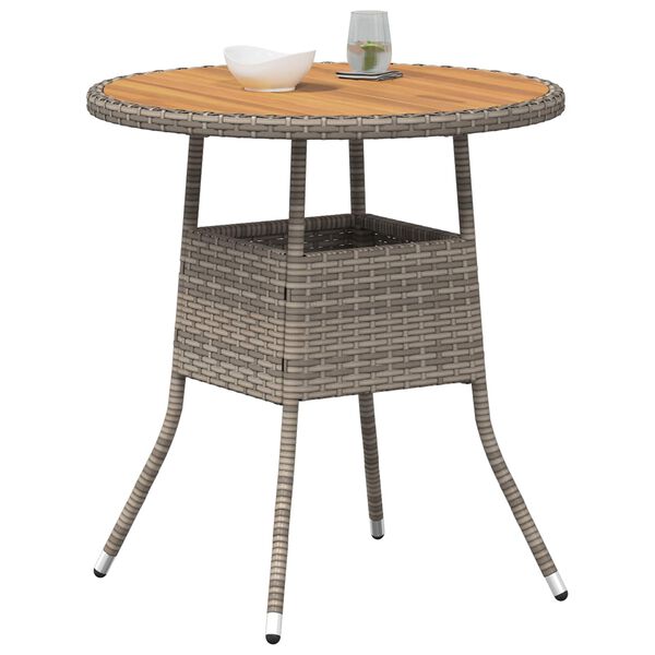 vidaXL Esstisch f&uuml;r das Dinner Grau und Akazie 70 x 70 x 73 cm