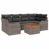 vidaXL Gartensofa-set mit Kissen 7 pcs Grau Poly-Rattan