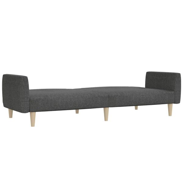 vidaXL Schlafsofa 2-Sitzer Dunkelgrau Stoff
