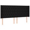 vidaXL Kopfteil mit Ohren Schwarz 203x16x118/128 cm Stoff