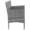 vidaXL 3-Sitzer-Gartensofa mit Polstern Grau Poly Rattan