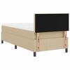 vidaXL LED Boxspringbett Hellgrau und Wei&szlig; 90 x 200 cm Cordstoff