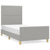 vidaXL Bettgestell ohne Matratze Hellgrau 90x190 cm Stoff
