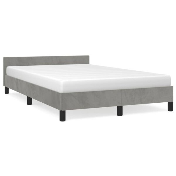 vidaXL Bettgestell ohne Matratze Hellgrau 120x190 cm Samt