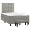 vidaXL Boxspringbett mit Matratze Hellgrau 120x190 cm Samt