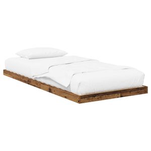 vidaXL Bodenbettrahmen Altholz 90 x 190 cm Holzwerkstoff