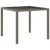 vidaXL Gartentisch Grau 90 x 90 x 75 cm Poly-Rattan