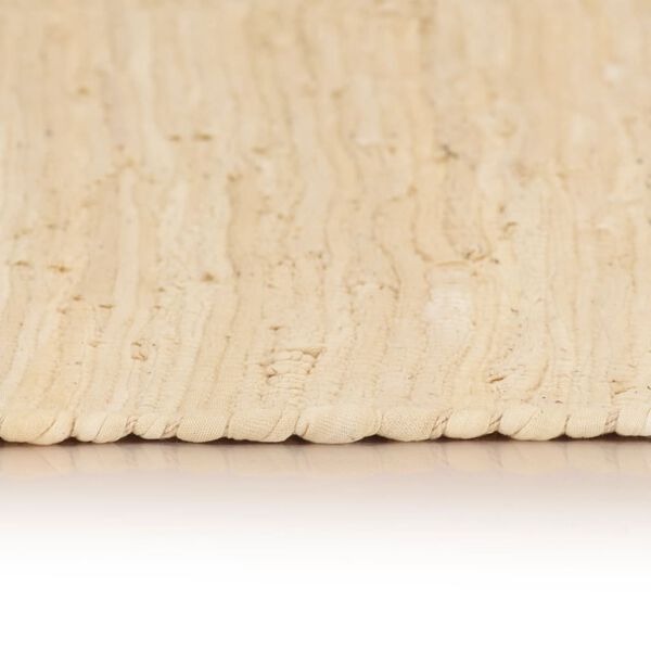 vidaXL Chindi-Teppich Handgewebt Baumwolle 200x290 cm Creme