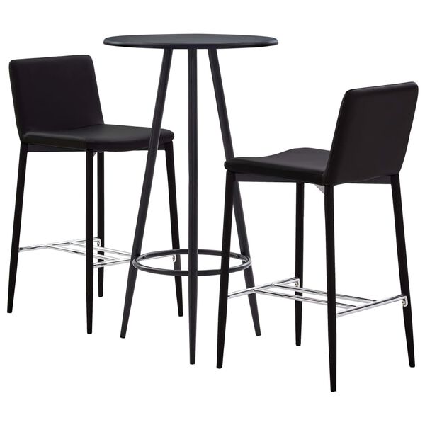 vidaXL 3-tlg. Bar-Set Kunstleder Braun