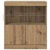 vidaXL LED-Sideboard Braun 60,5 x 37 x 67 cm Holzwerkstoff